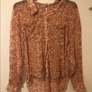 Free People Floral Blouse Size M
